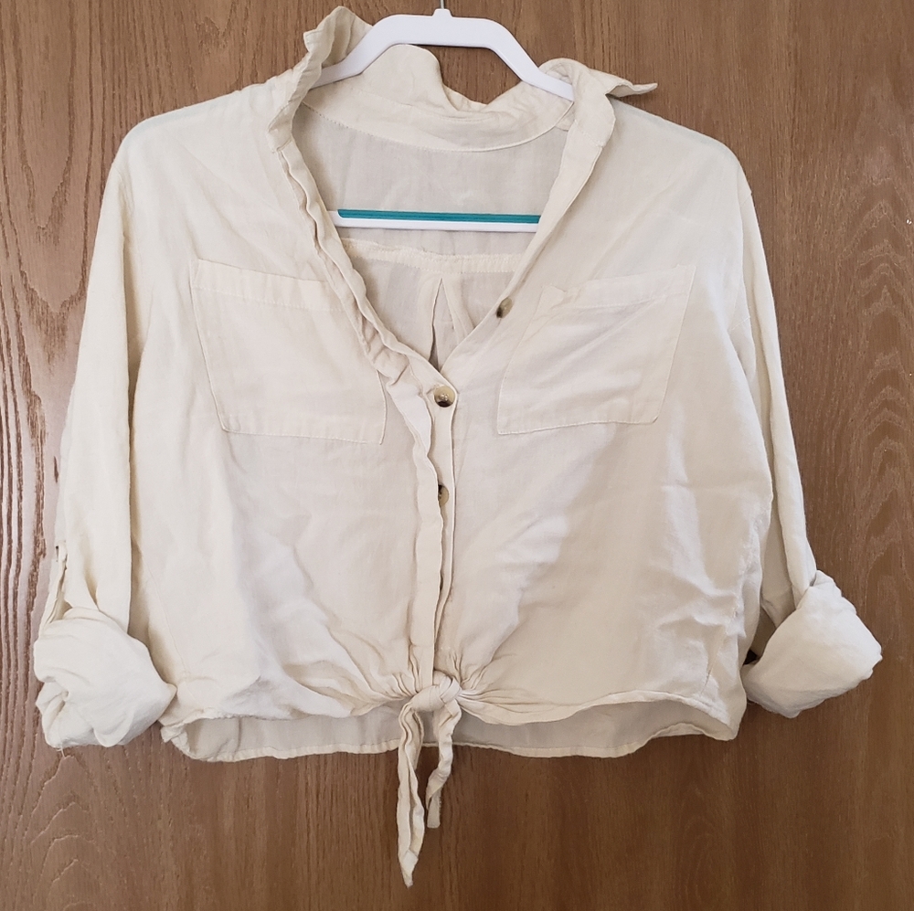 Linen Tie Crop